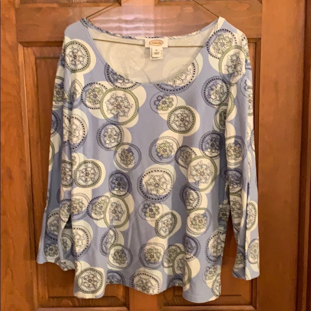 Talbot’s 3/4 sleeve blue and white top - 3/20